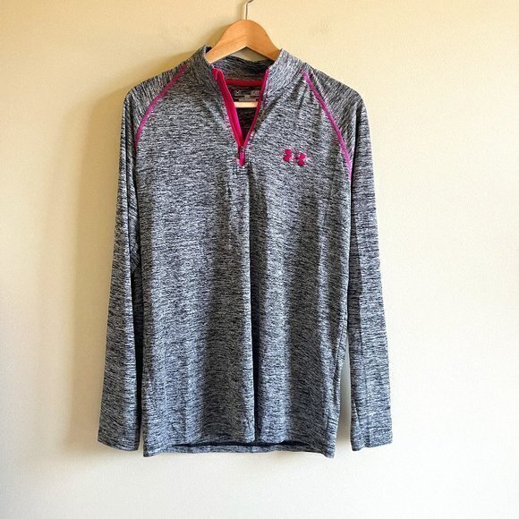 Under Armour Men's UA Tech 1/4 Zip Shirt 1242220 Gray Size S Loose Athletic Run - Picture 1 of 5